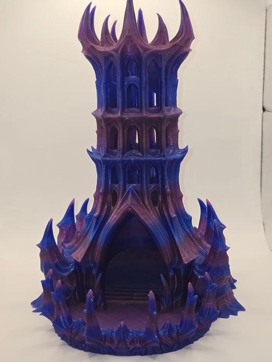 Fortress Dice Tower- Blue / Orange / Purple